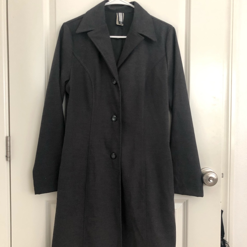 Forever 21 Long Gray Blazer Jacket Large